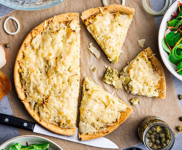 Tarte aux oignons et tapenade