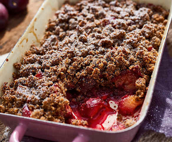 Pflaumen-Mohn-Crumble
