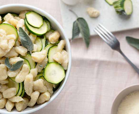 Ñoquis con calabacín