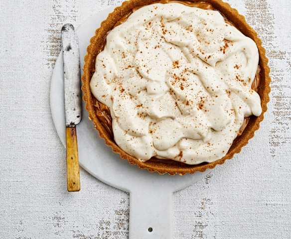 Tarte banoffee com espuma de banana Tarte banoffee com espuma de banana
