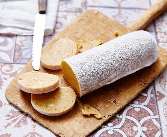 Saucisson au chocolat blanc