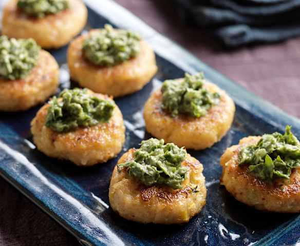 Mini Crab cakes with Cilantro Pesto