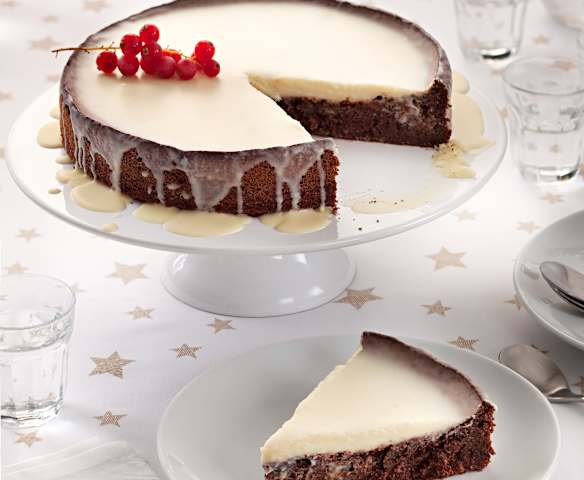 Gluten Free Almond Cake with White Chocolate Topping