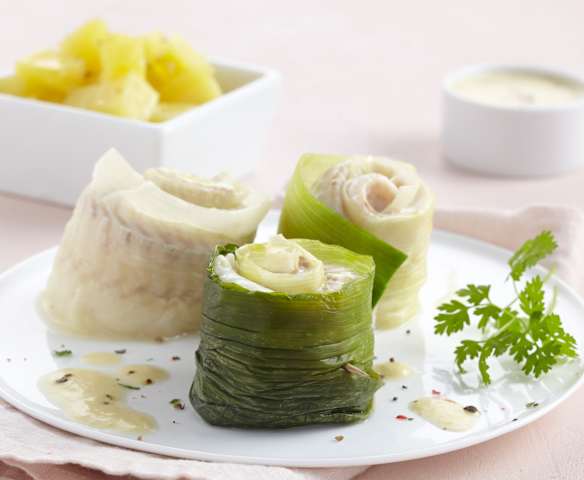 Filets de merlan en papillote de poireau