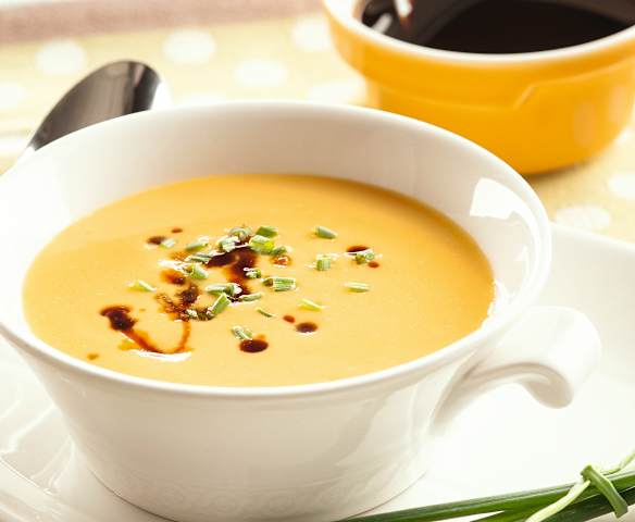 Crema de patatas, puerros y zanahorias