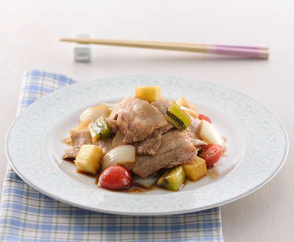 醬燒豬肉水果