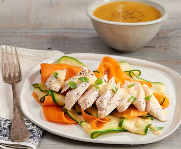 Chicken with Mustard Sauce and Vegetable Soup
