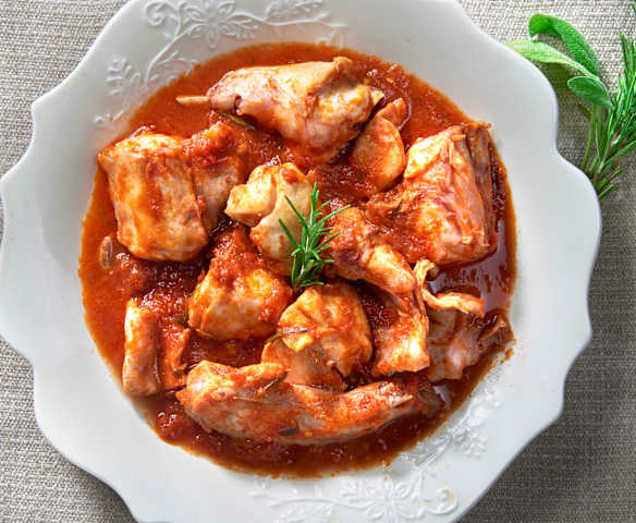 Dušené králičí kousky