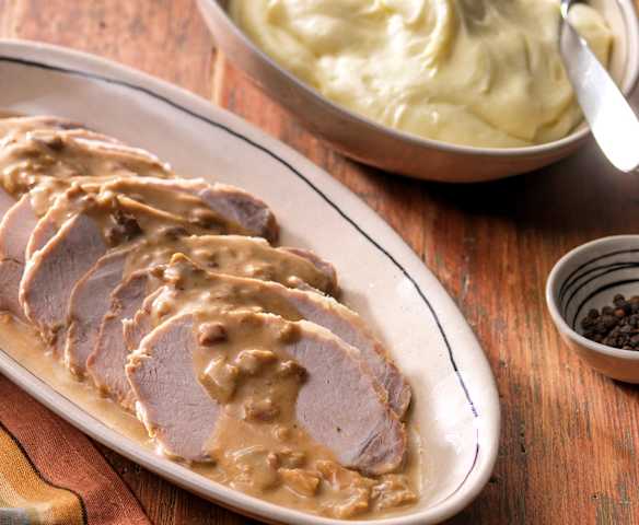 Schweinsnierstück mit Katoffelstock Schweinsnierstück mit Katoffelstock