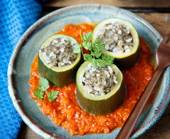 Courgettes farcies à l'orientale