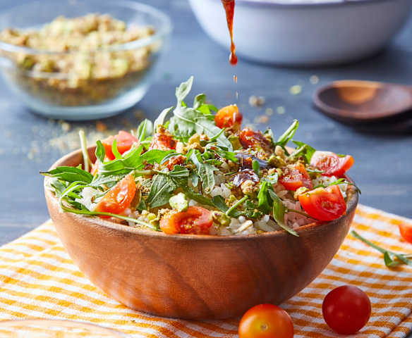 Pollo balsámico con salteado verduras