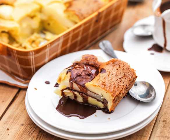 Gratin de poire au chocolat et aux amandes
