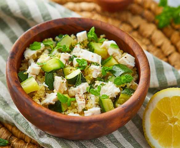 Bulgur profumato con pesce spada e zucchine (Modalità Cuoci riso)