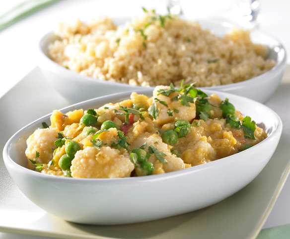 Blumenkohl-Kokos-Curry mit Bulgur