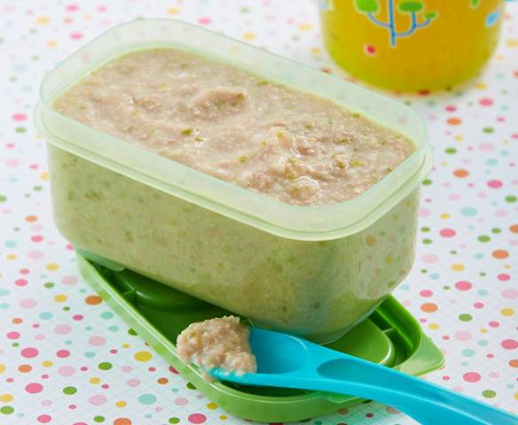 Papilla de res, arroz y calabacita