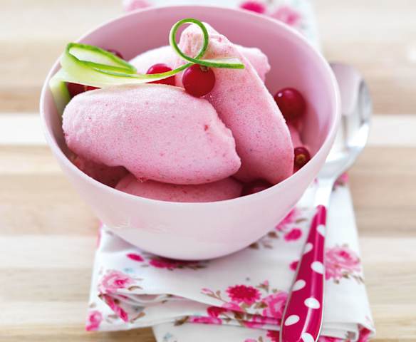 Glace concombre groseille