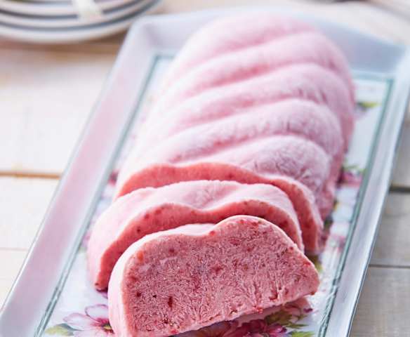 Helado de yogur y fresa