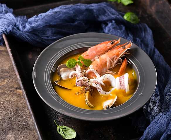 豆漿南瓜海鮮湯