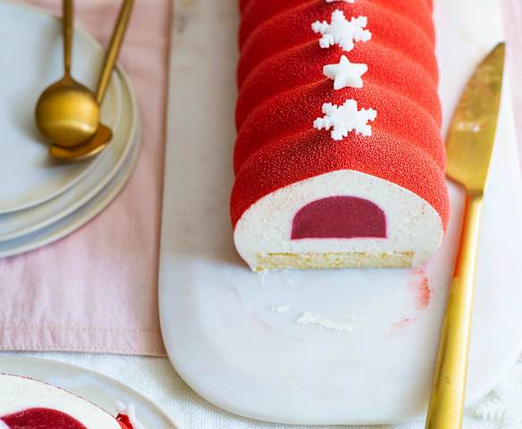 Bûche vanille et framboise