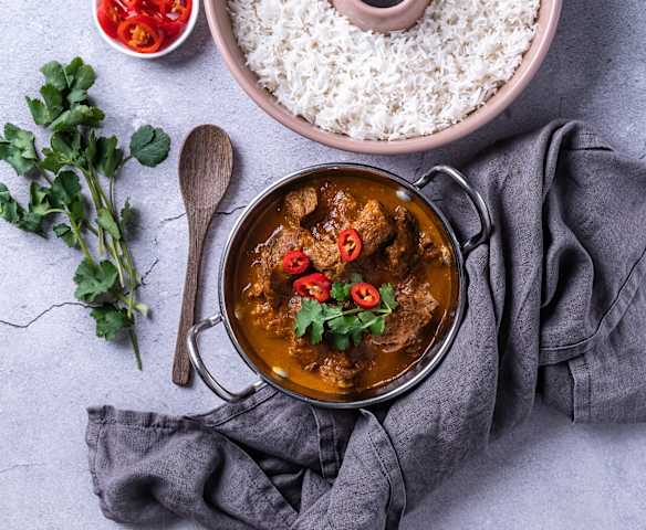 Creamy beef curry and rice