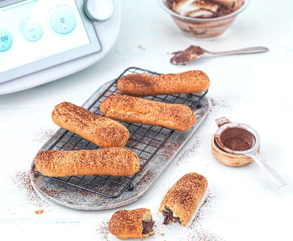Eclair au chocolat sans beurre et allégé en sucre