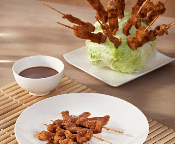 Spicy turkey skewers