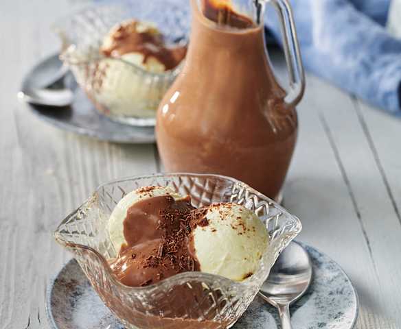 Dunkle Schokoladensauce