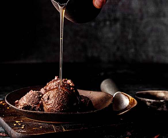 Helado de chocolate y chile con jarabe de whisky TM6 Helado de chocolate y chile con jarabe de whisky TM6