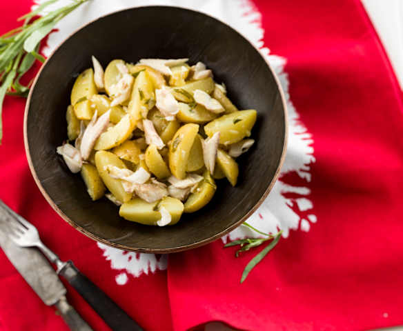 Salada de batatinhas e truta