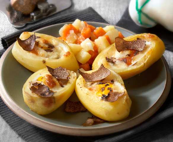 Cestini di patate e uova tartufati