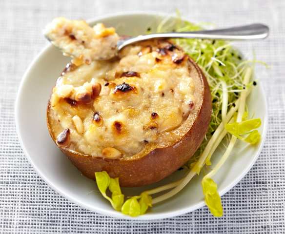 Poire rôtie au chèvre