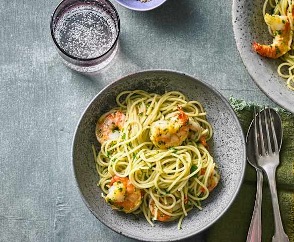 Garnelen Pasta Aglio Olio