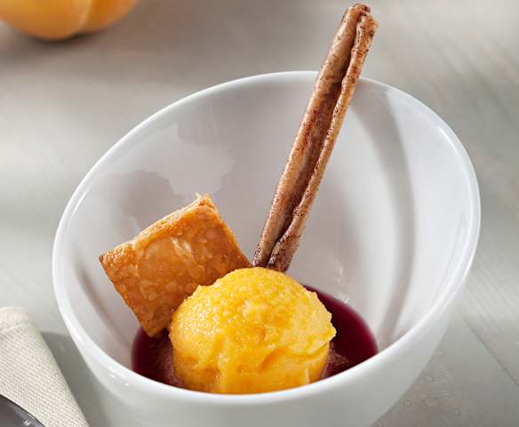 Sorbete de melocotón en zurracapote