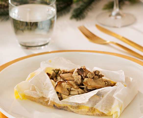 Boletus con foie en papillote