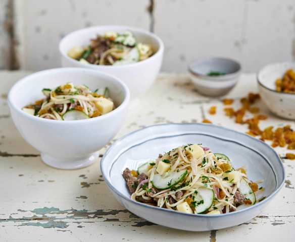 Massa rica com vitela