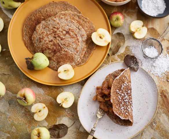 Crepes de maçã e canela