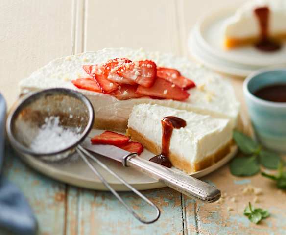 Cheesecake à la fraise et au vinaigre balsamique