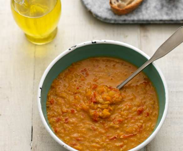 Lentil, Red Pepper and Harissa Soup