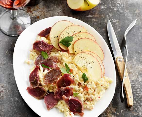 Céleri et pommes aux gésiers de canard