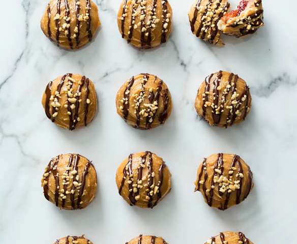 Peanut butter and jam doughnuts