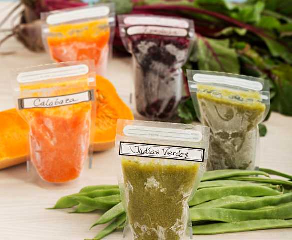 Dondurulmuş, Buharda Pişmiş Sebze Püreleri (Yeşil Fasulye, Bal Kabağı, Pancar)