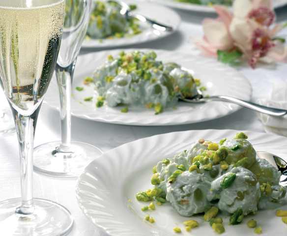 Uva e stilton ai pistacchi