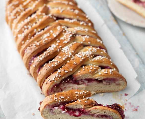 Blueberry and Raspberry Plaited Loaf