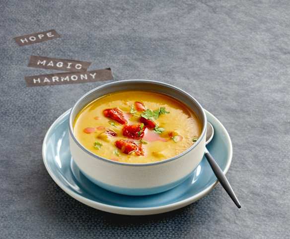 Soupe de cucurbitacées au chorizo