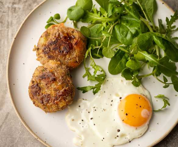 Leftover Roast Patties with Egg