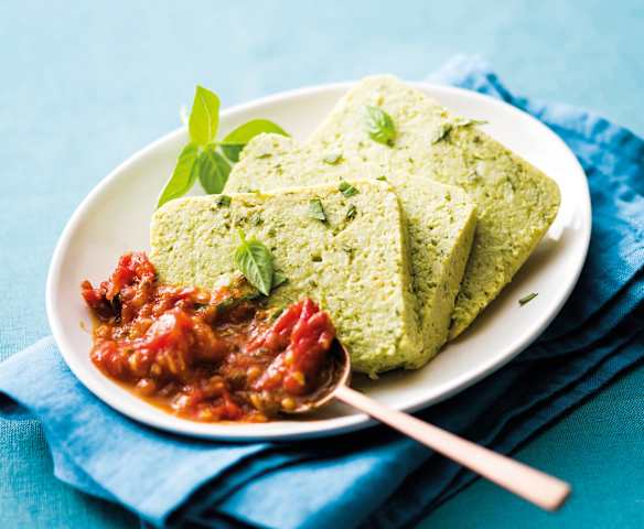 Terrine courgette-basilic et concassée de tomates