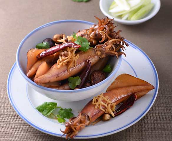 Kalmary w pikantnym sosie imbirowym