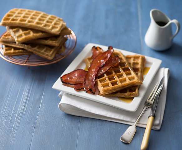Gluten free waffles with maple bacon Gluten free waffles with maple bacon