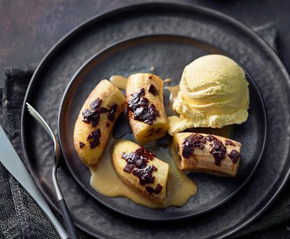 Banane aus dem Varoma mit Toffee-Cream