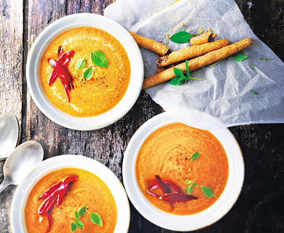 Soupe de melon au magret de canard